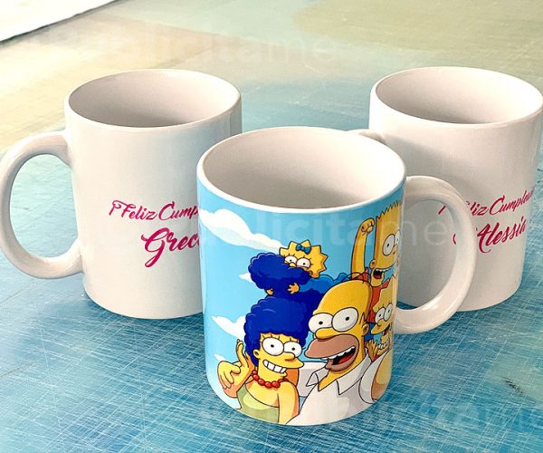 Tazas blancas de 11oz Diseño de Los Simpsons